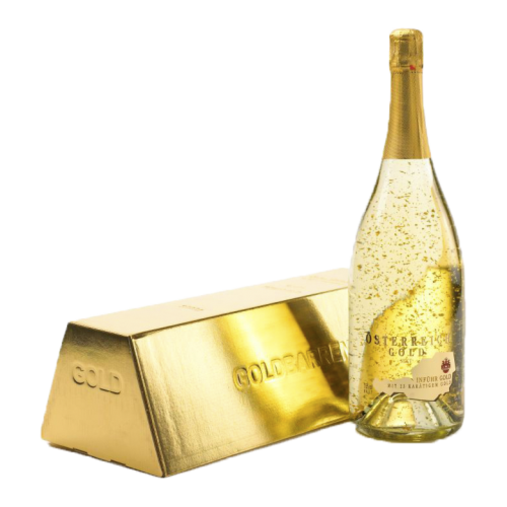 Vin spumant cu foite de aur 23 k - Österreich Gold 1,5 L + cutie