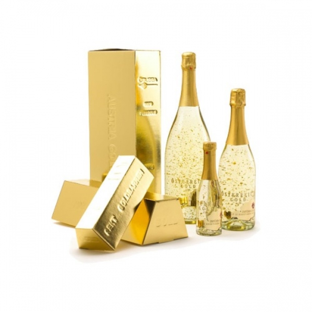 Vin spumant cu foite de aur 23 k - Österreich Gold 0,2 L + cutie