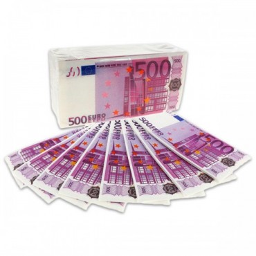 Servetele hartie - imprimate cu bancnota 500 euro