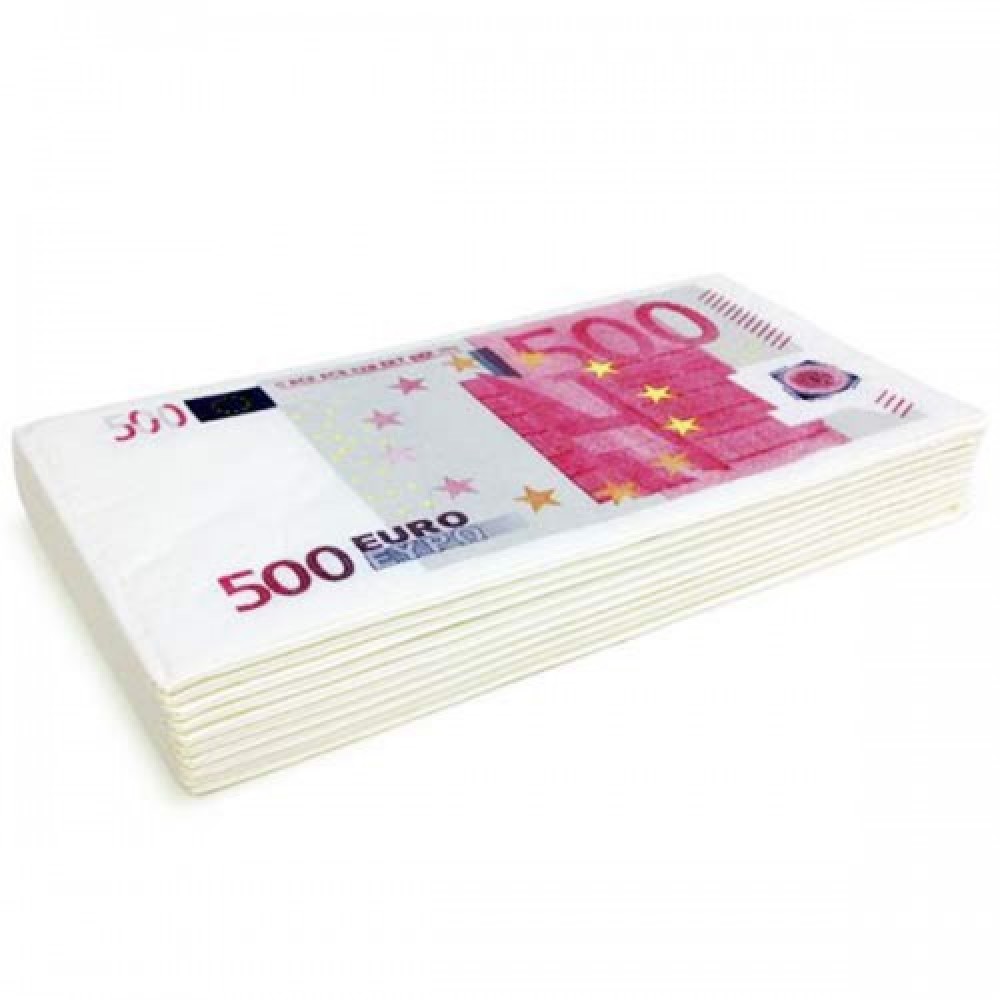 Servetele hartie - imprimate cu bancnota 500 euro