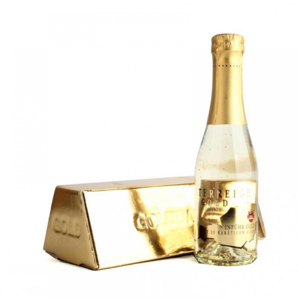 Vin spumant cu foite de aur 23 k - Österreich Gold 0,2 L + cutie